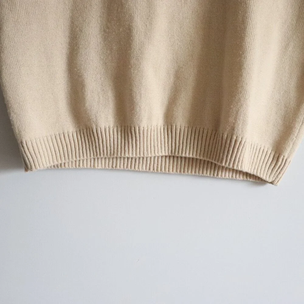 Arnold Palmer Men's Sz XL Tan‎ Sleeveless V-Neck Knit Ribbed Sweater Vest - Picture 6 of 9